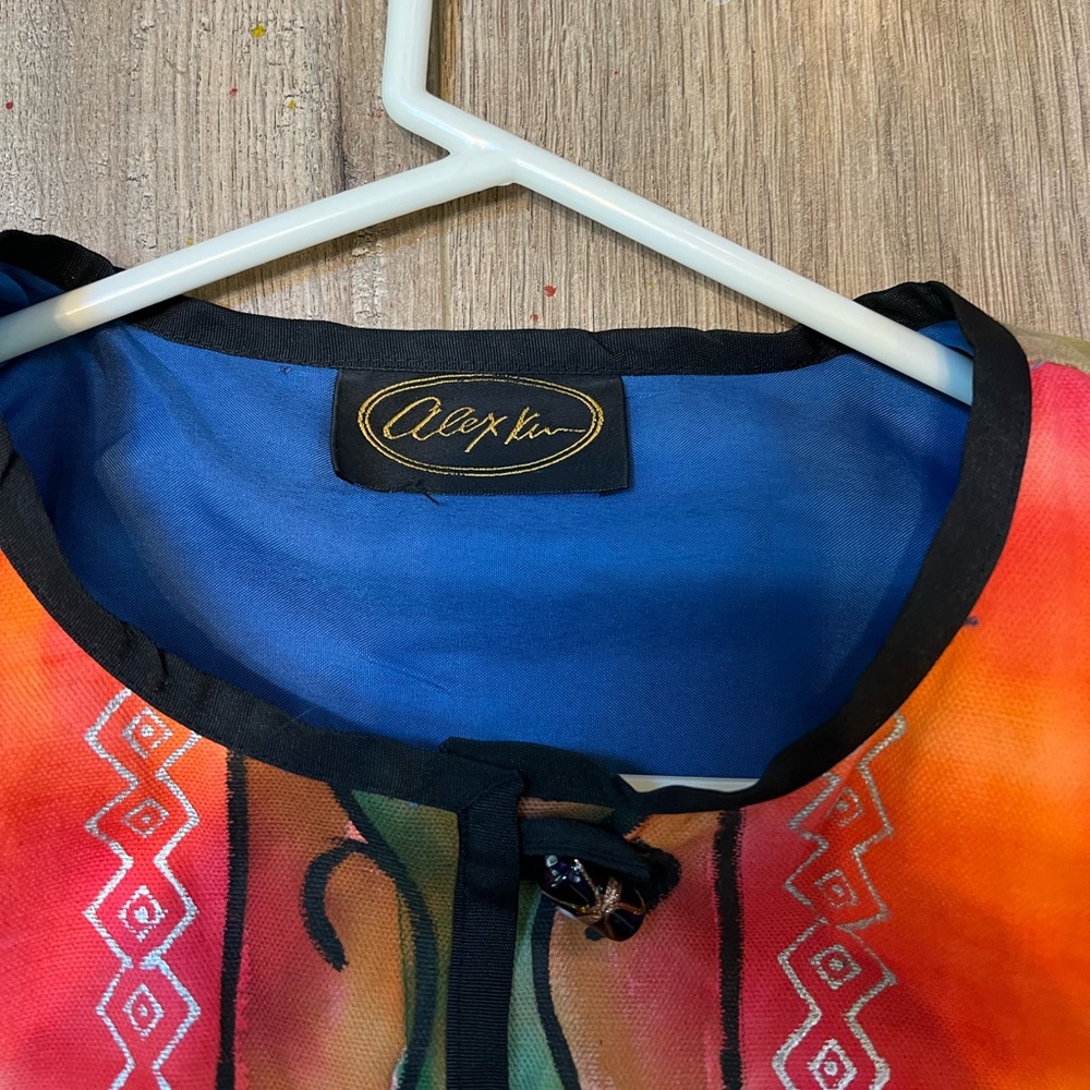 One of a kind custom painted lightweight jacket by Alex Kim